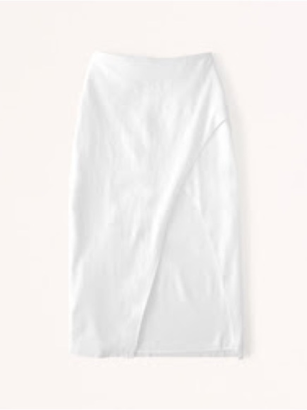 Abercrombie White Linen Blend Midi Skirt with Slit